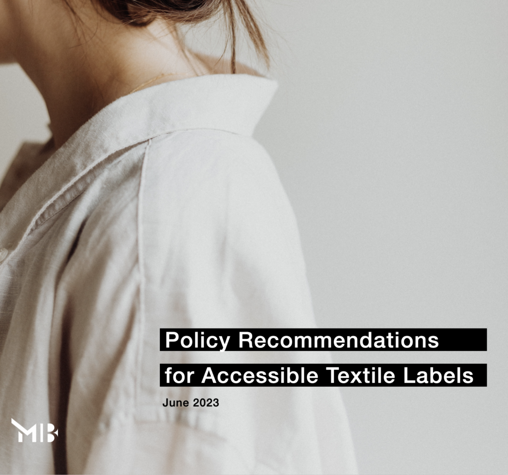 Policy recommendation for accessible textile labels