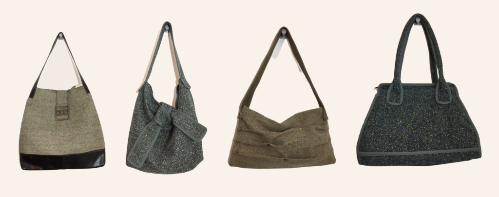 MovingMood case study. Bag design. Image of 4 handbags